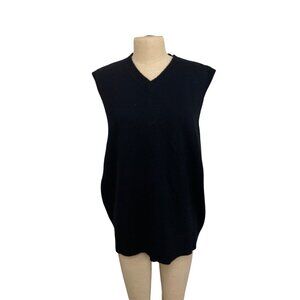 Vintage Club Room By Charter Club Woolmark Lambswool Black Sleeveless Sweater